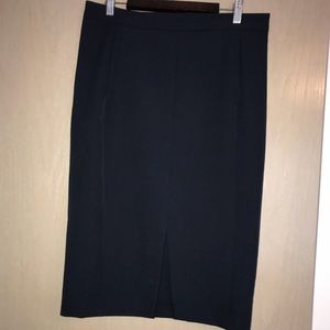 Navy Midi Pencil Skirt with front slit